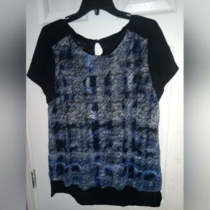 AB Studio black and blue blouse size large